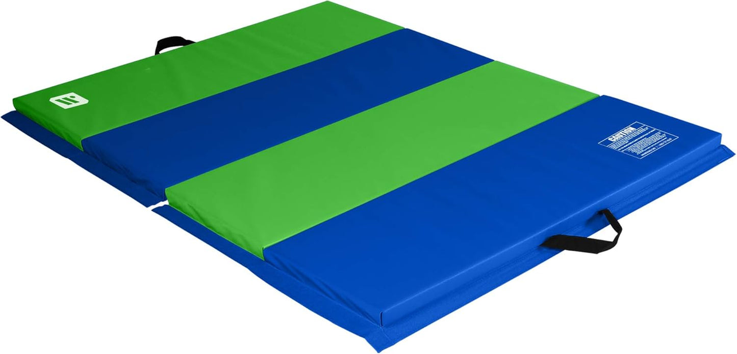 - 4 Ft X 6 Ft X 2 - Personal Fitness & Exercise Mat for Home Workout - Lightweight and Folds for Carrying – All Purpose Gym Mat – Thick Mat for Yoga, Pilates, Stretches, Floor Exercises